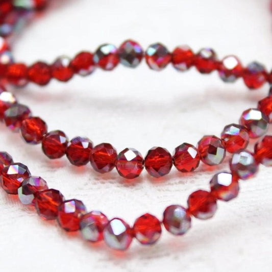 Red Crystal Rondelles