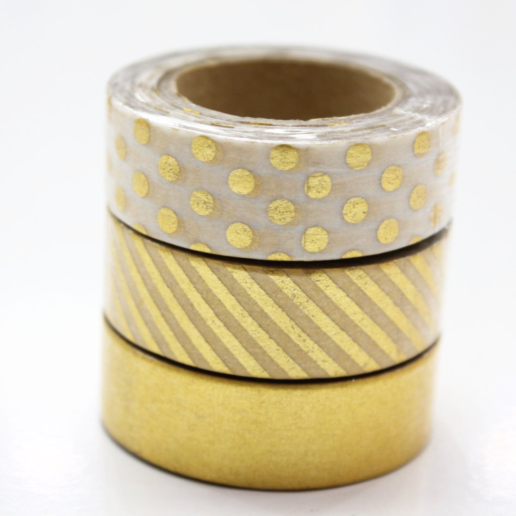 Gold Foil Washi Tape - Set Of 3 – Artisan Boutique