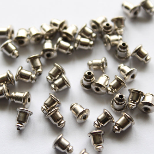 50pc Surgical Stainless Steel Earring Backs