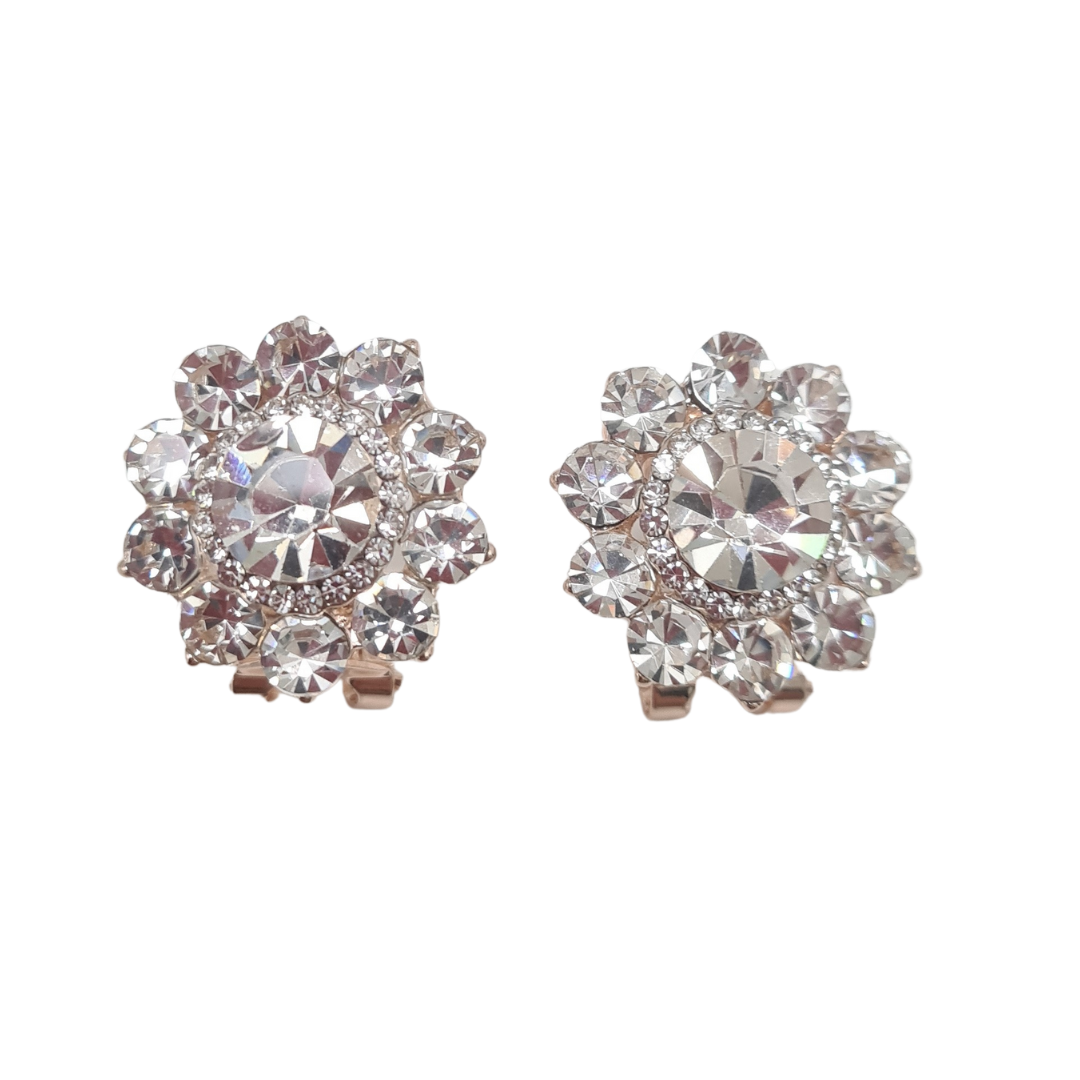 Rhinestone Flower Earrings