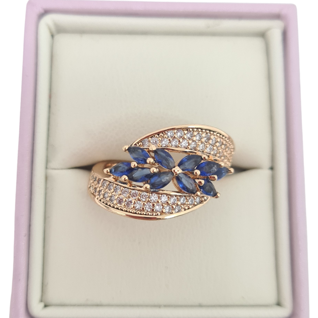 Blue Cocktail CZ Ring