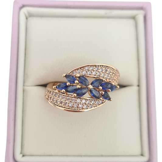 Blue Cocktail CZ Ring