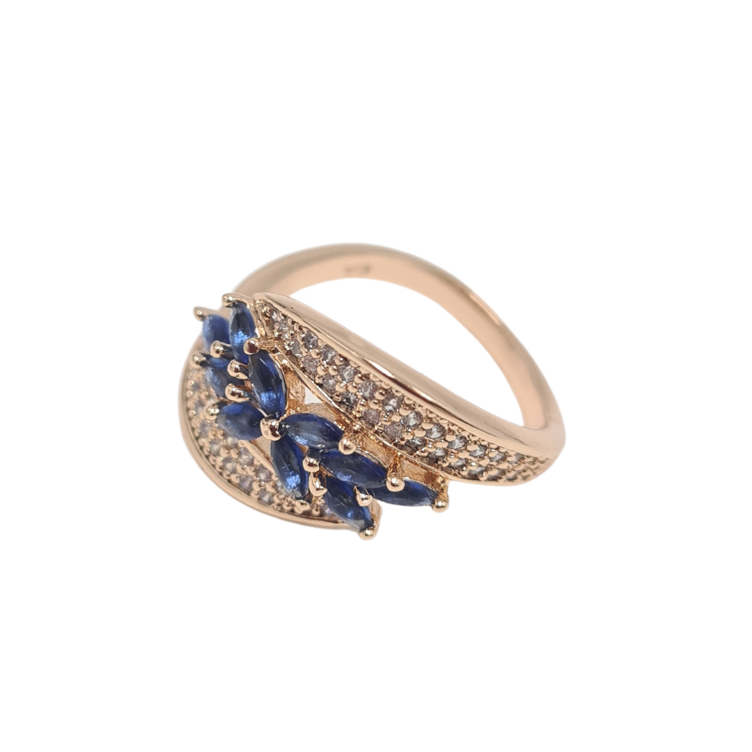 Blue Cocktail CZ Ring