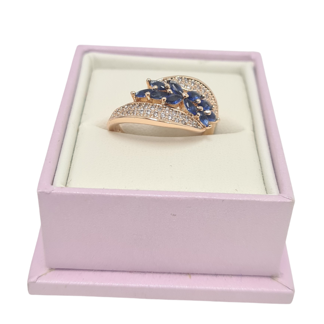 Blue Cocktail CZ Ring