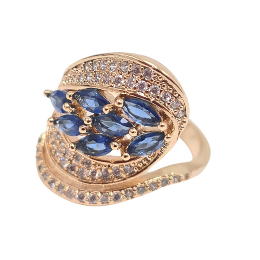 Blue CZ Cocktail Ring