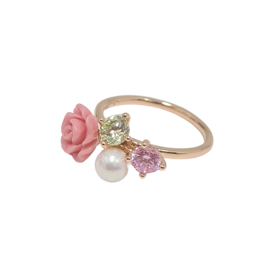 Pretty Floral CZ Ring