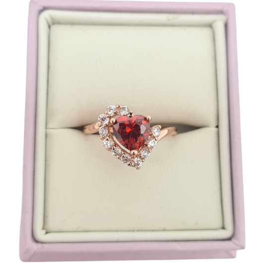 CZ Heart Cocktail Ring