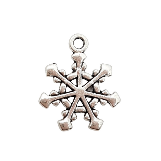 Antique Silver Snowflake Charm