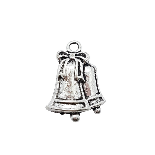 Antique Silver Christmas Bells Charm