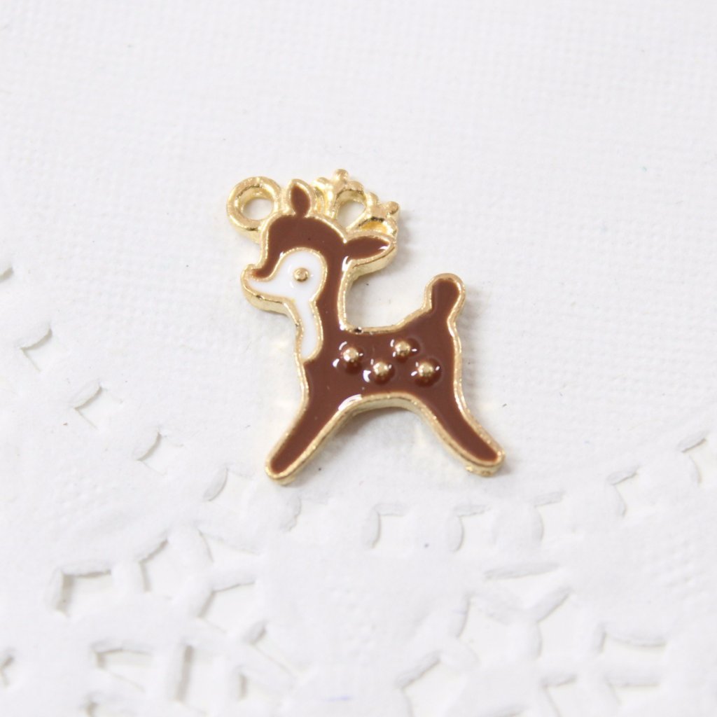 Brown Deer Enamel Charm