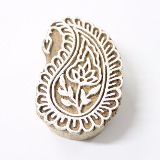 Paisley Hand Carved Wooden Block Stamp