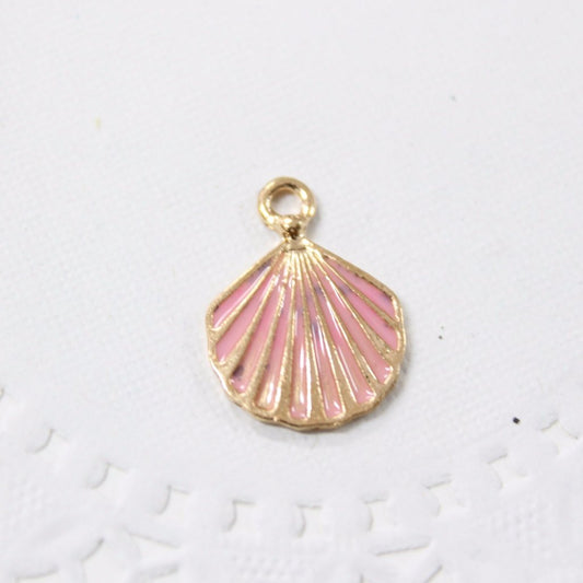 Pink Enamel Shell Charm