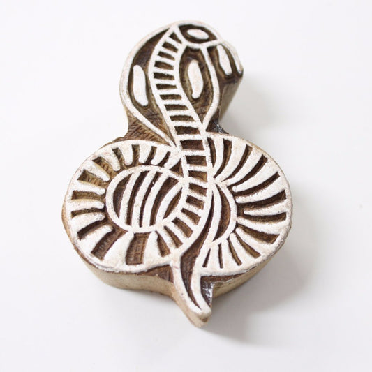 Snake Hand Carved Indian Block Stamp